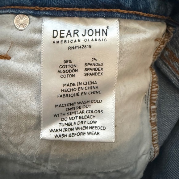 Dear John Gigi Denim Shorts Empire State Medium Blue Frayed Hem Womens Size 27 - Picture 6 of 10